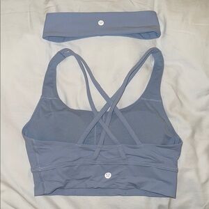 lululemon athletica Blue Sports Bra and Headband Set